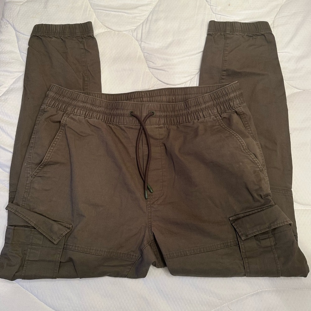 H&M Men's Slim Fit Coupe Etroite Khaki Cargo Pants